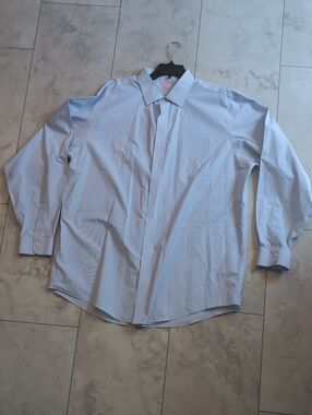 Brooks Brothers Madison Men's Light Blue Stripe Dress Shirt - Button-Down Collar